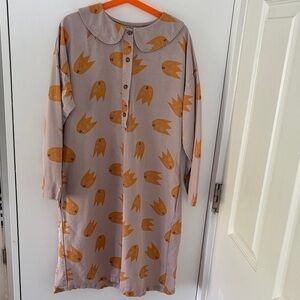 Bobo Choses Kids Dress in Gray and Orange EUC